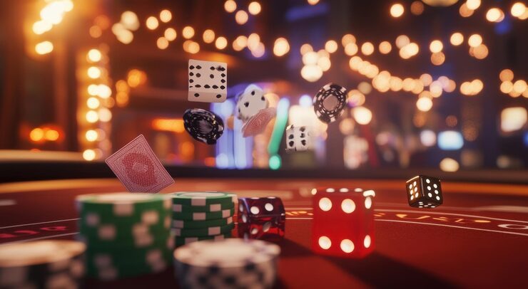 Live dealer studio with professional lighting and multiple camera feeds